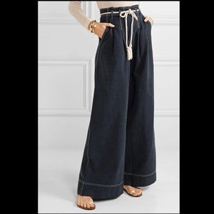 Ulla Johnson Soren Belted Wideleg Pants Midnight Blue 4